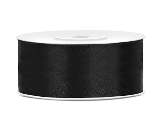 Satinband 25 mm Svart