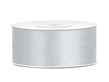 Satinband 25 mm silver