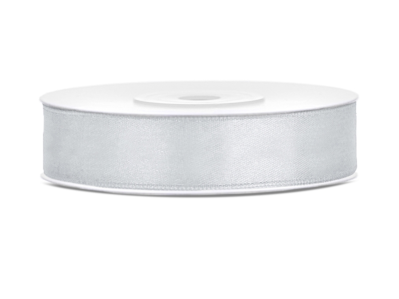 Satinband 12 mm silver