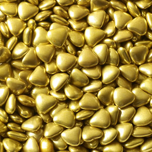 Hjärtformade minidragéer - Guld 250g