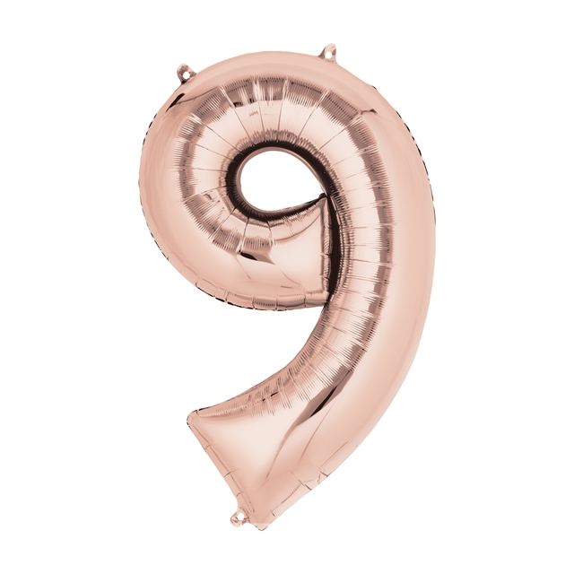 Stor Folieballong nr 8 Pink Blush Sifferballong