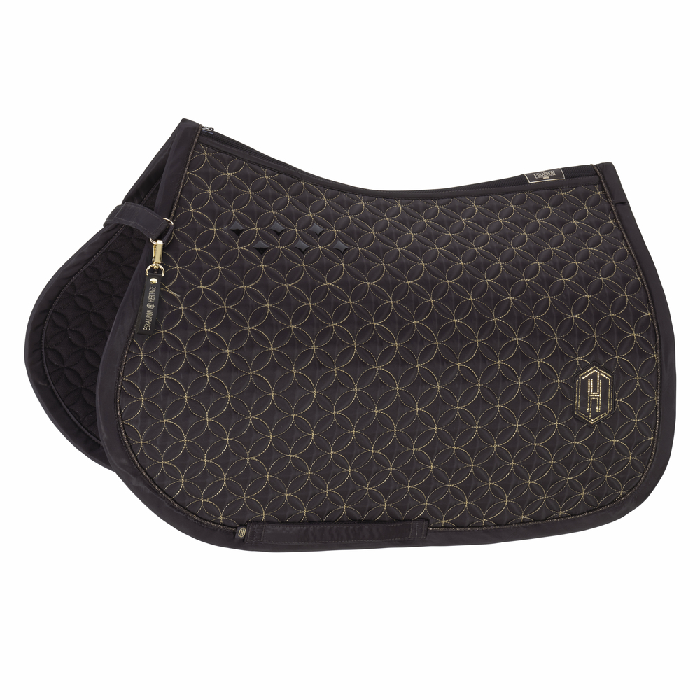 Eskadron Heritage 25/26 Highgloss Contrast Saddle Pad – Black Truffle – stylish
