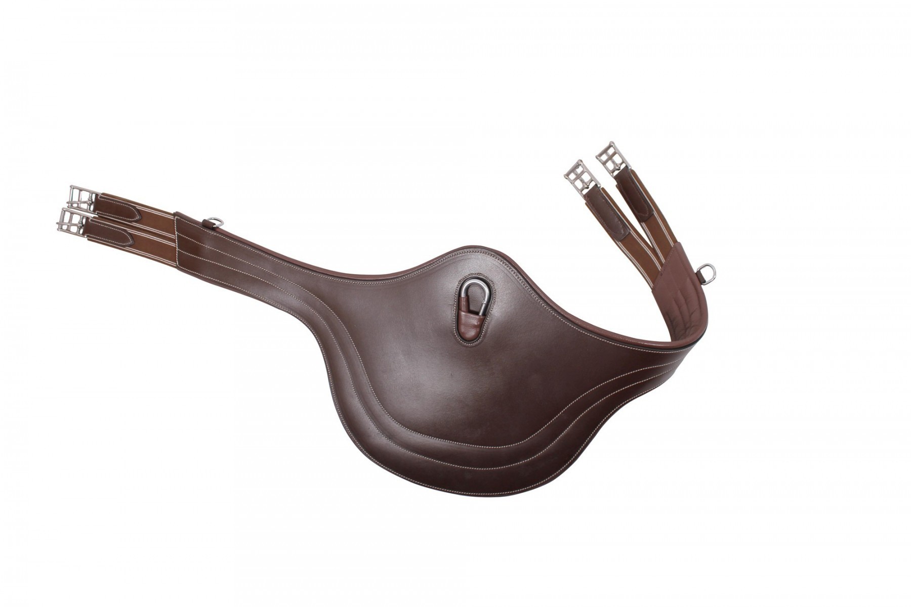 QHP- Leathergirth with stomach plate - Brown