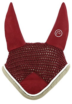 EQUITHEME Polyfun Fly Veil Burgundy/Taupe