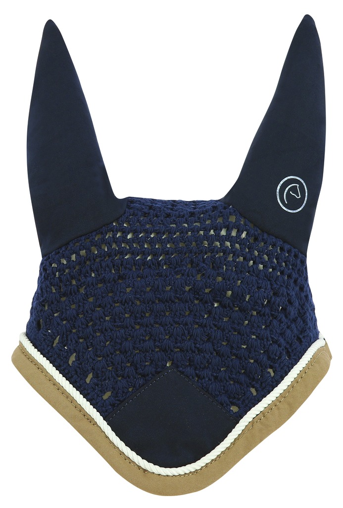 EQUITHEME Polyfun Fly Veil Navy/Taupe