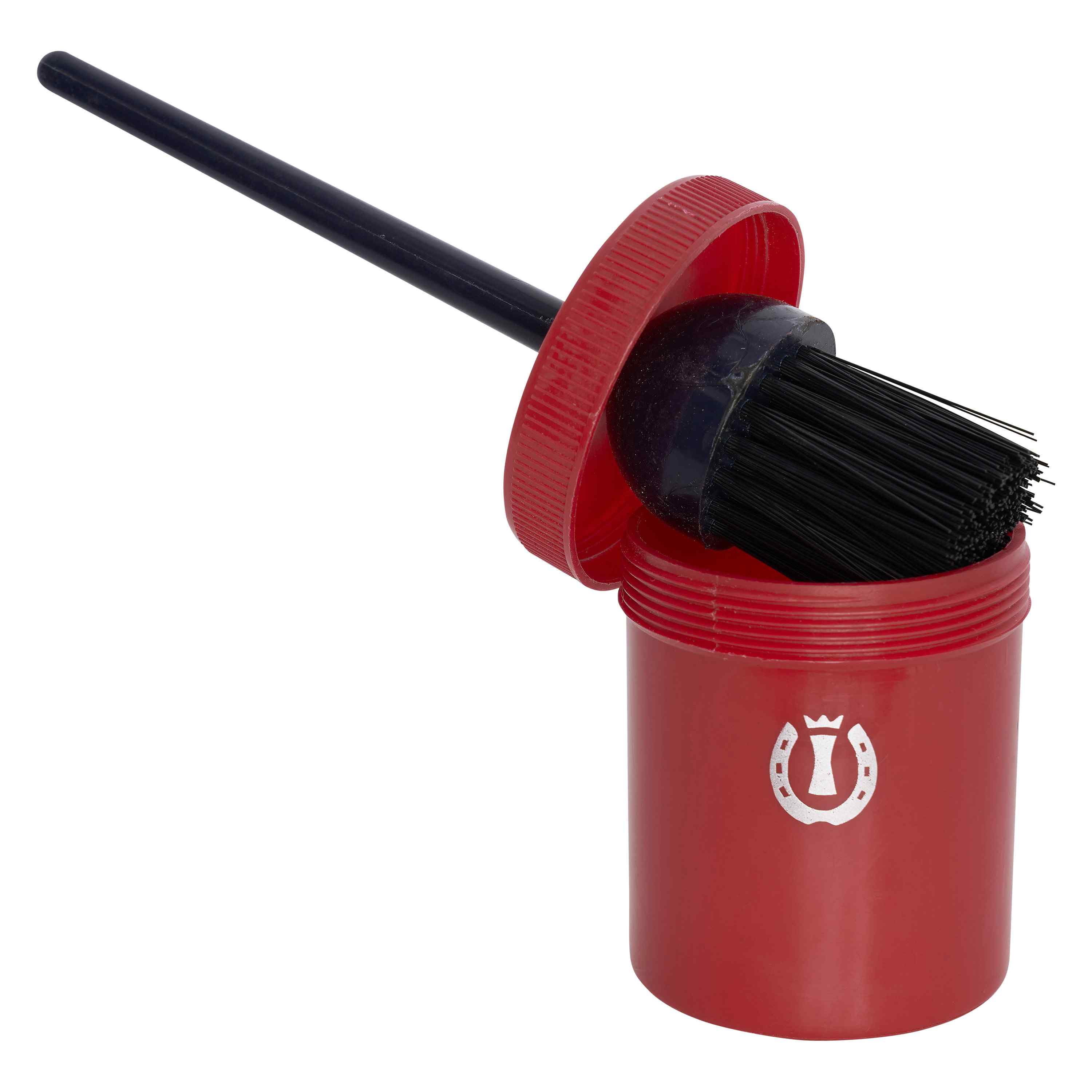 Imperial Riding Hoof oil brush with container Tango Red