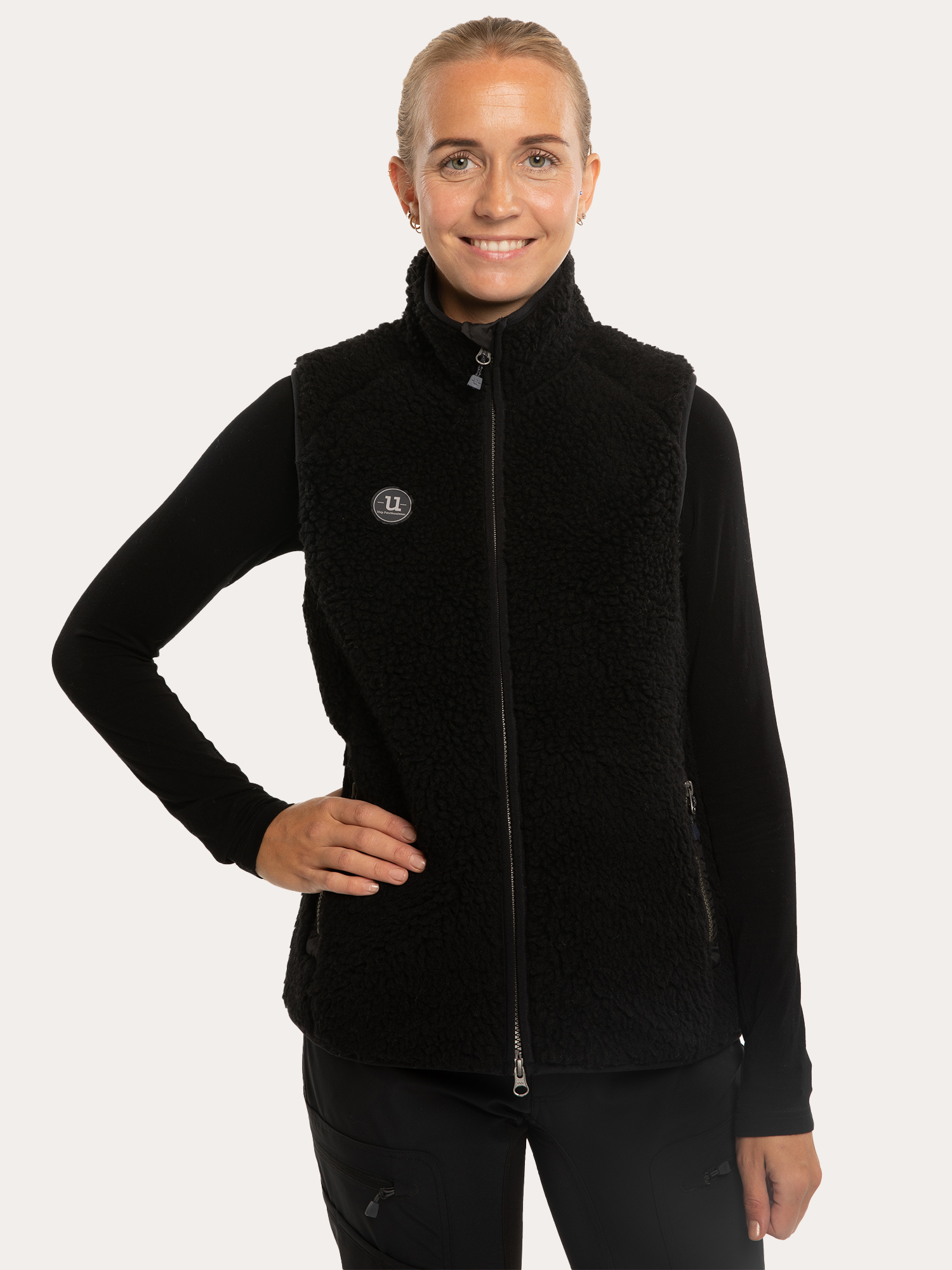 Uhip Merino Pile Vest - Jet Black 