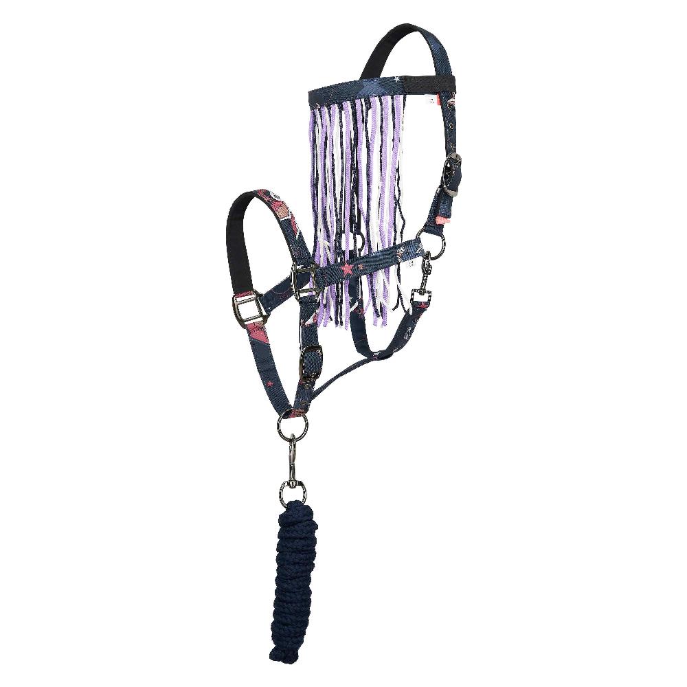 Imperial Riding Set med Grimma, Grimskaft och Flugpannband - Pixie Dust AOP (Ponny)