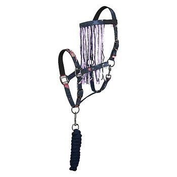 Imperial Riding Set of Headcollar, Lead Rope and Fly Veil - Pixie Dust AOP