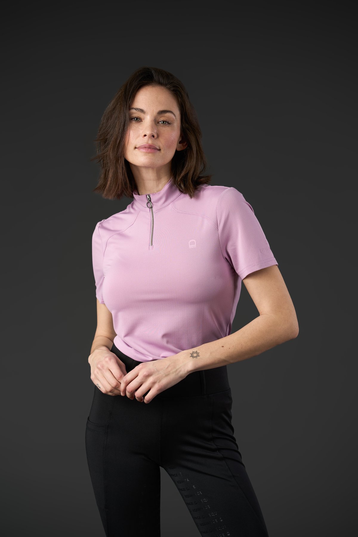 Equipage Hasty lyhythihainen half-zip ratsastuspaita - Lavender Herb - 3