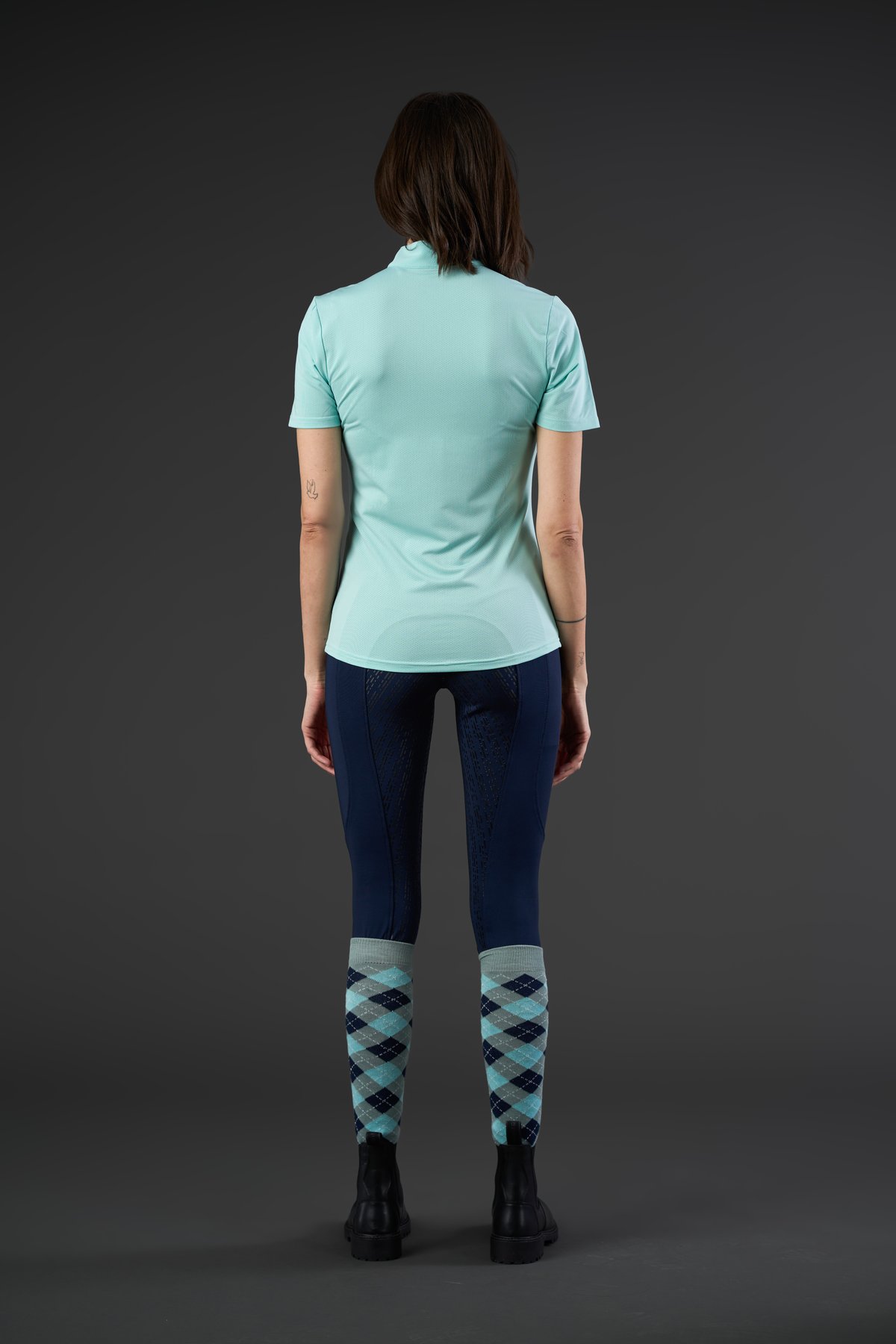 Equipage Hasty lyhythihainen half-zip ratsastuspaita - Aqua Haze - 5