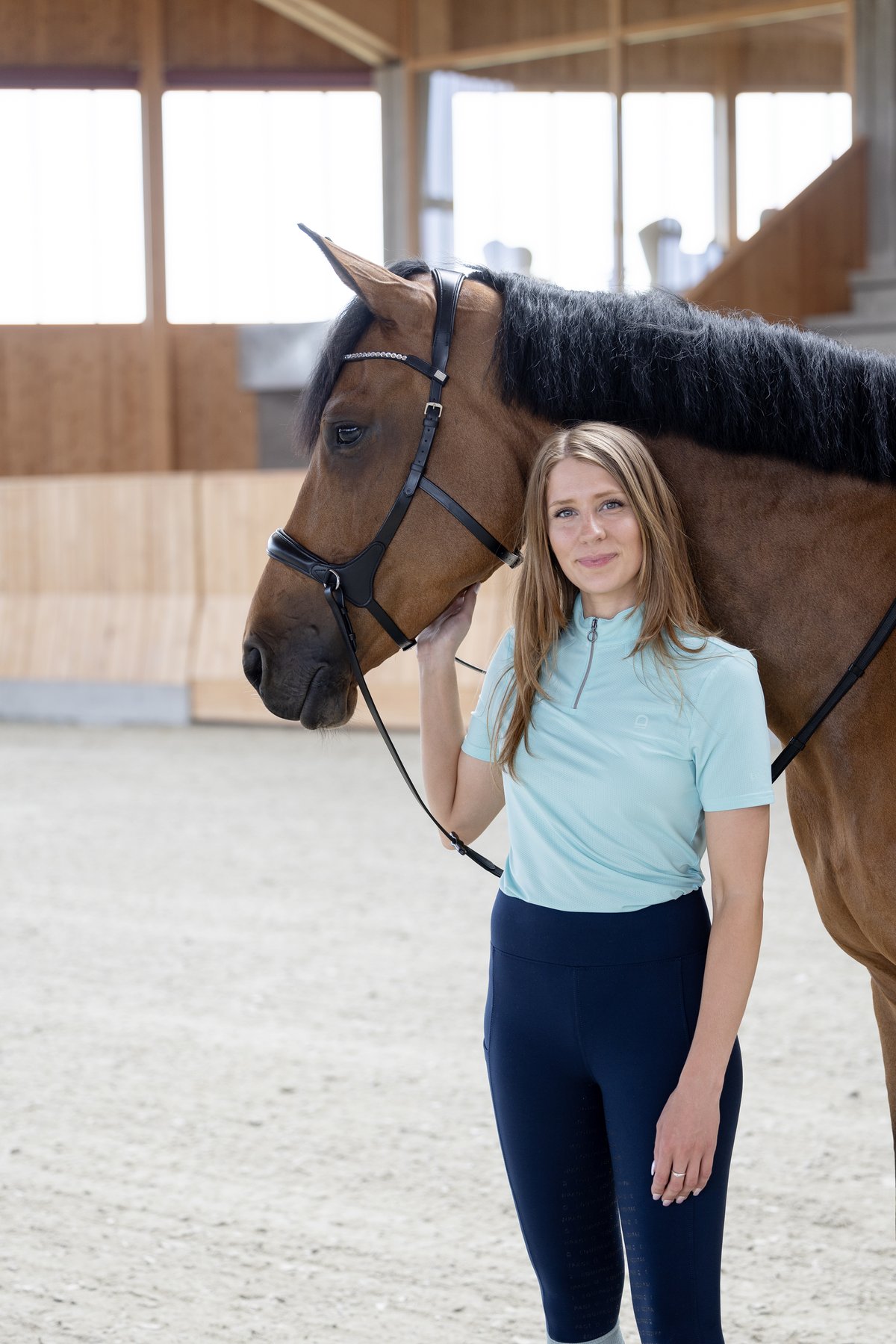Equipage Hasty lyhythihainen half-zip ratsastuspaita - Aqua Haze - 6