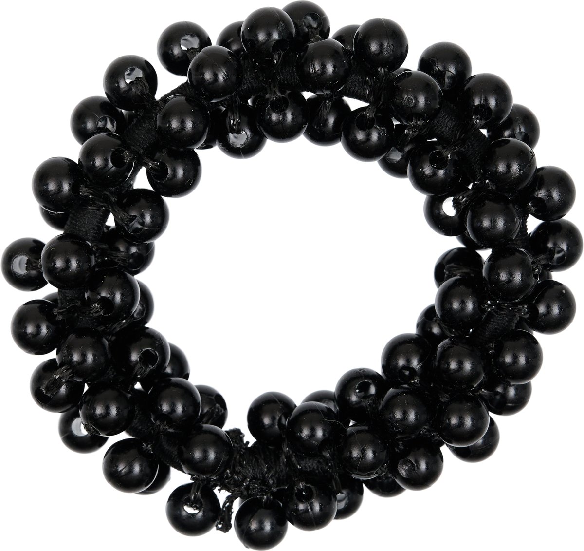 Equipage Pearl elastic hair tie - Black