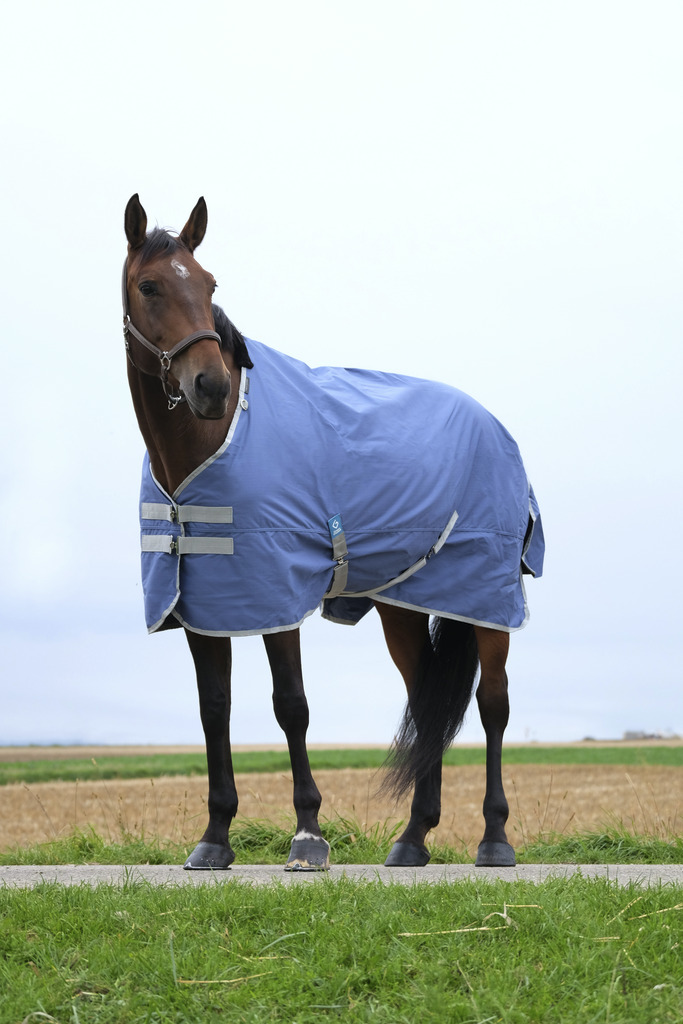 EQUITHEME 'TYREX 600D' Recycled Turnout Hästtäcke Navy 50 g (5'9 - 125 cm)