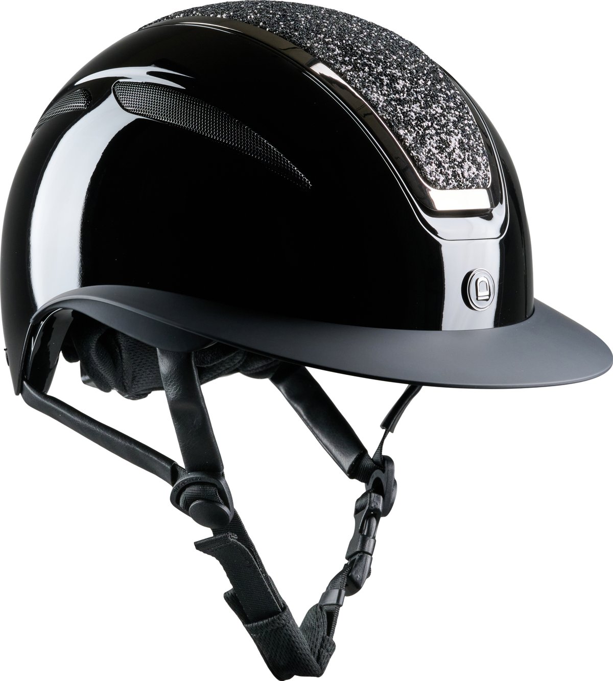 Equipage Mips Guardian riding helmet, Glossy, Heavy Glitter top - Black Shiny