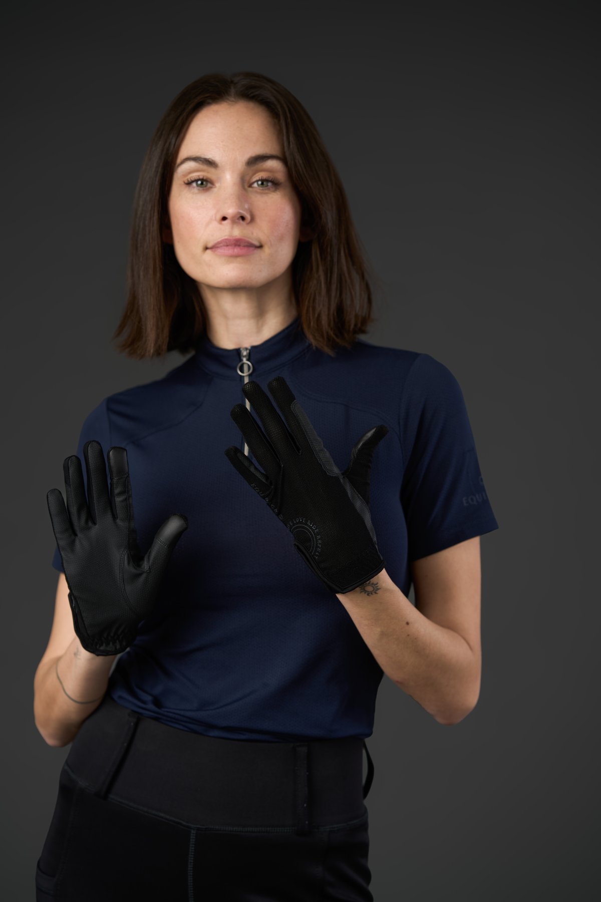 Equipage Terina mesh riding gloves - Black - 2