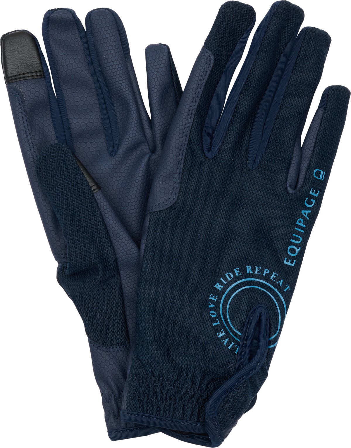 Equipage Terina mesh riding gloves for kids Junior - Navy