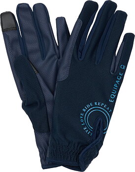 Equipage Terina mesh ridhandskar för barn Junior - Navy