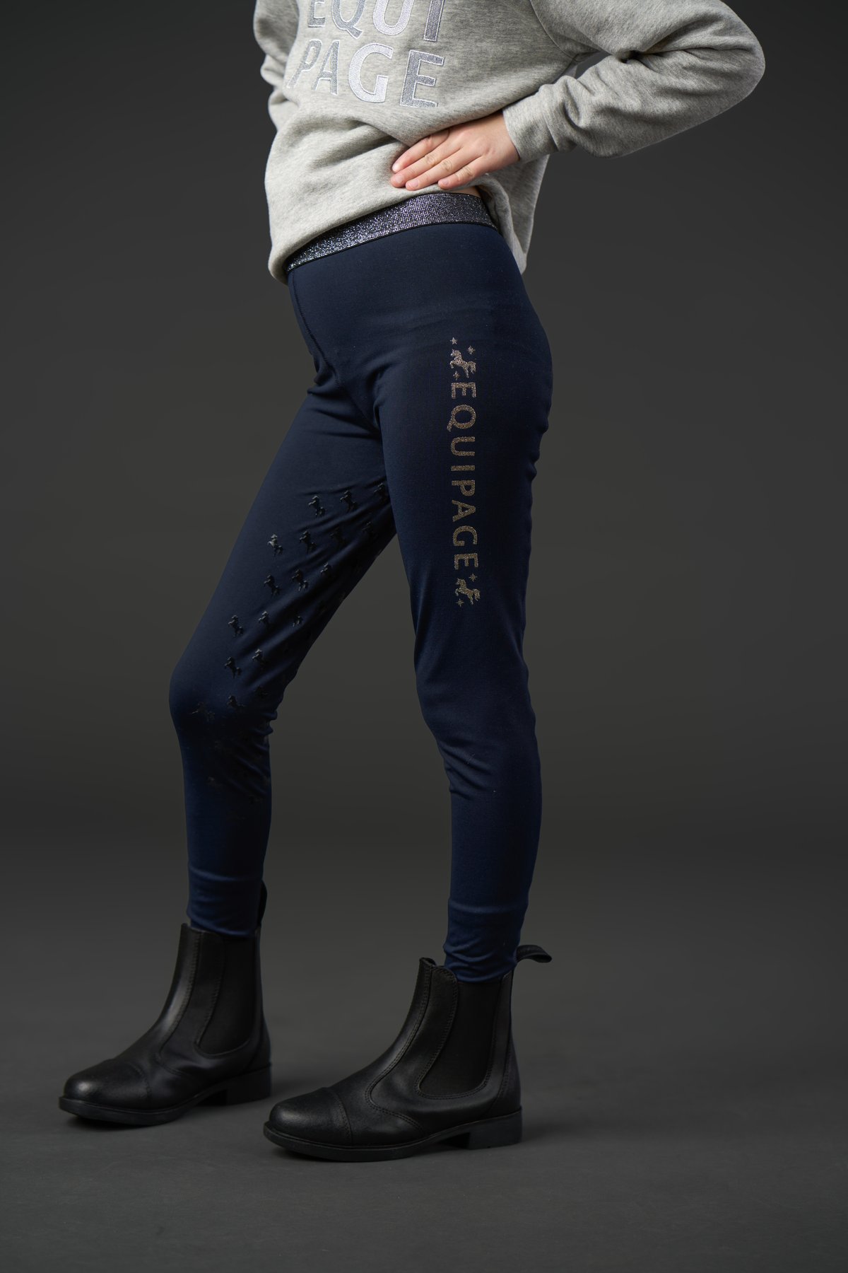 Equipage Maggie tights with full grip for kids Junior - Navy - 4