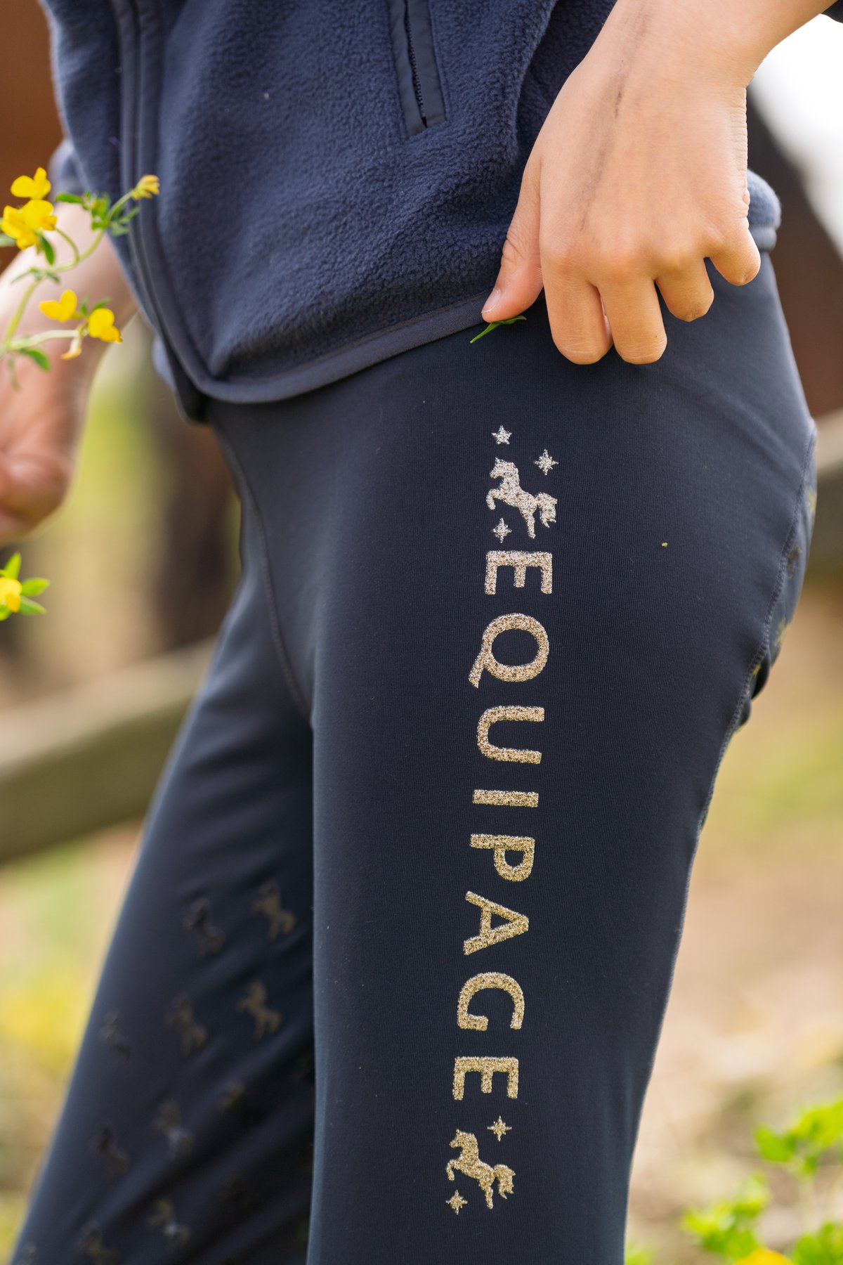 Equipage Maggie tights with full grip for kids Junior - Navy - 8