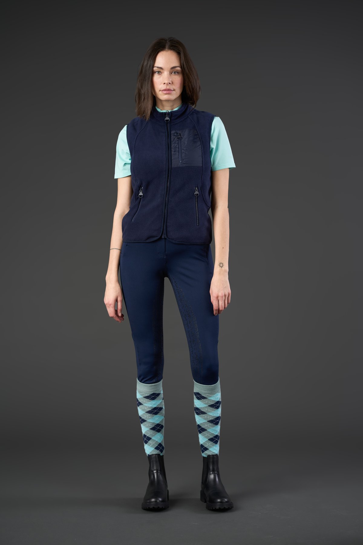 Equipage Aria Fleece Riding Vest - Navy - 4