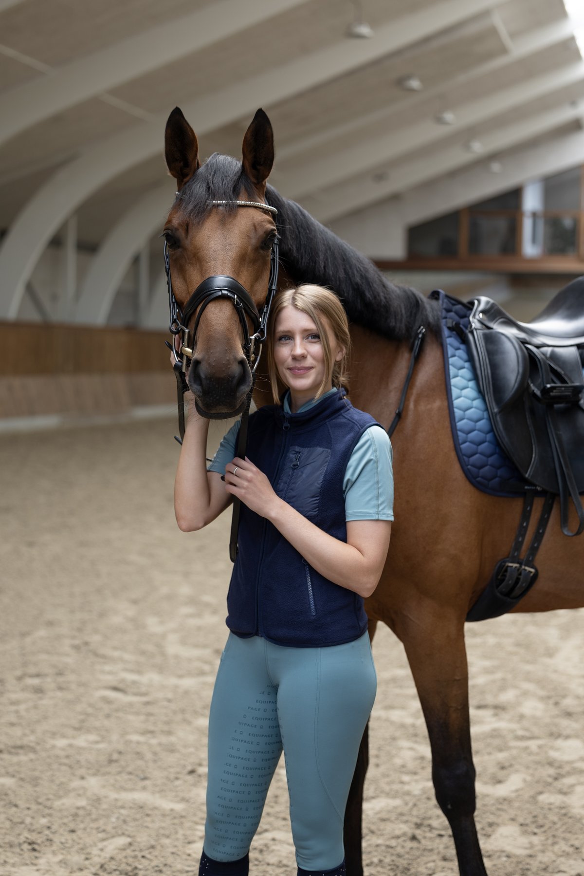 Equipage Aria Fleece Riding Vest - Navy - 6