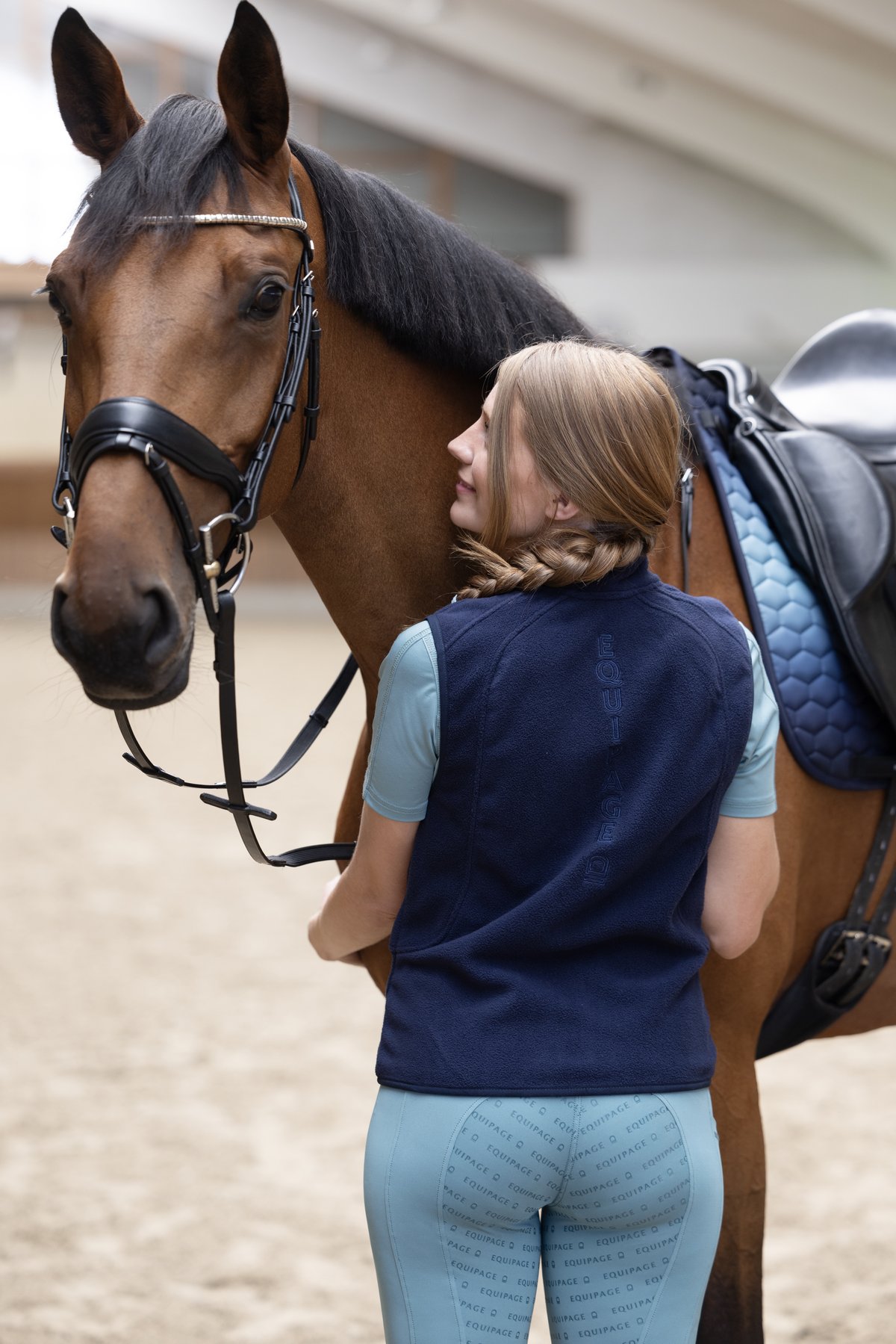 Equipage Aria Fleece Riding Vest - Navy - 7