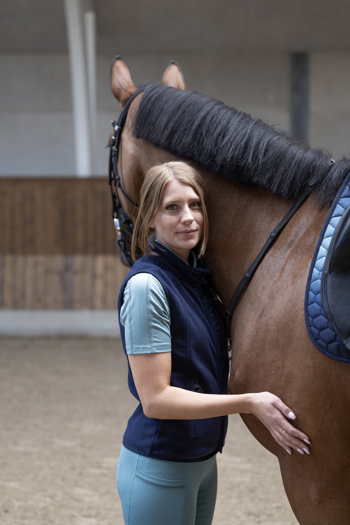 Equipage Aria Fleece Riding Vest - Navy - 8