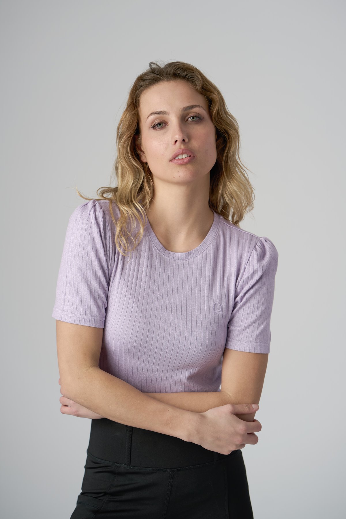Equipage Alexa lyhythihainen Shimmer T-paita - Lavender - 4