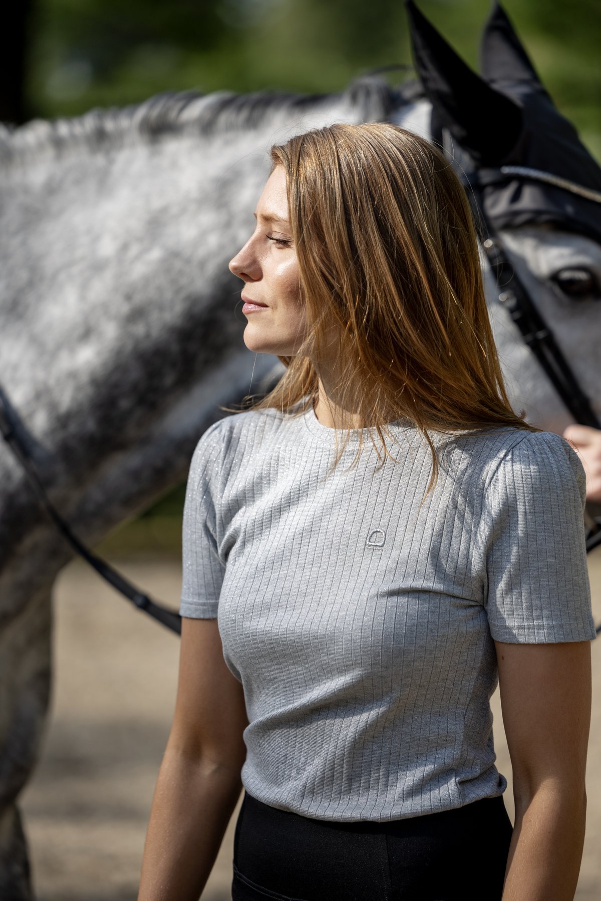 Equipage Alexa lyhythihainen Shimmer T-paita - Monument - 6