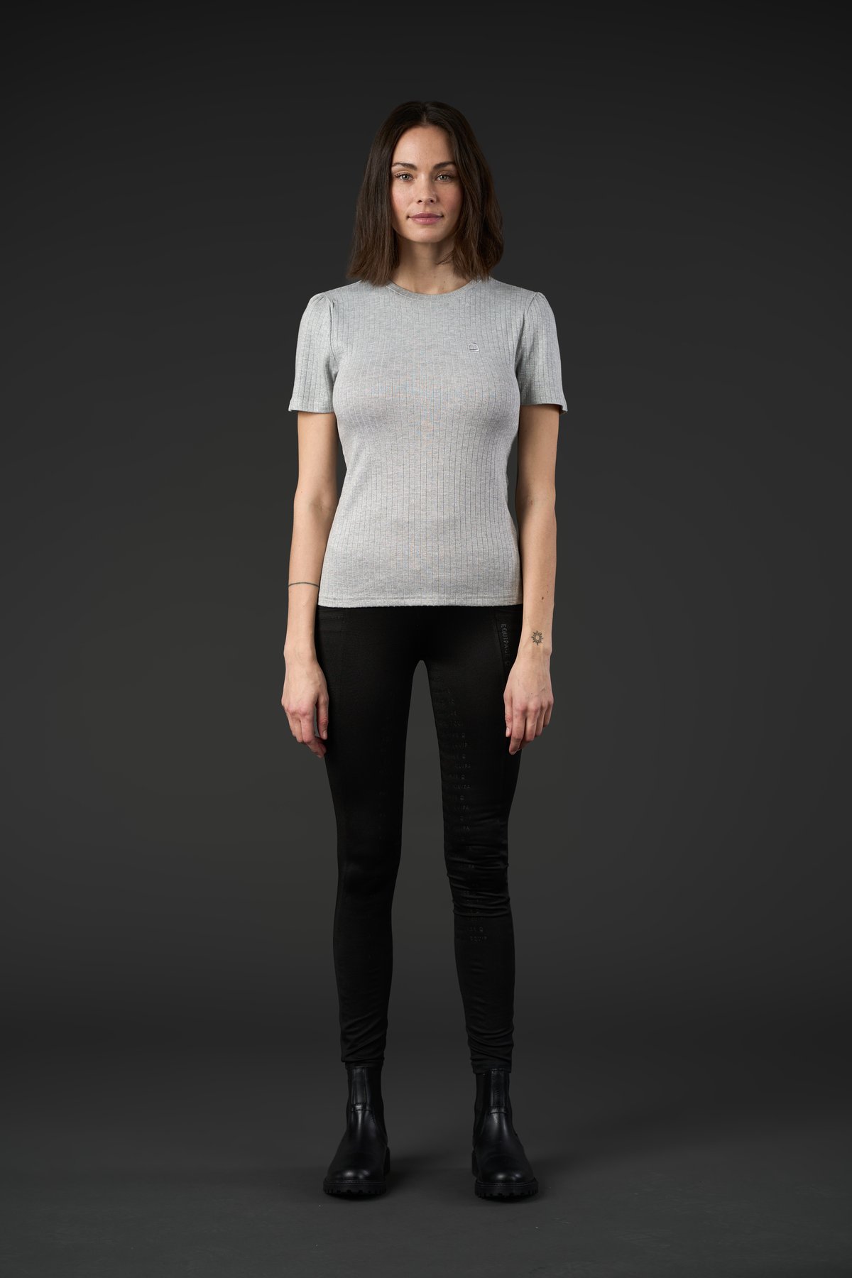 Equipage Alexa lyhythihainen Shimmer T-paita - Monument - 4