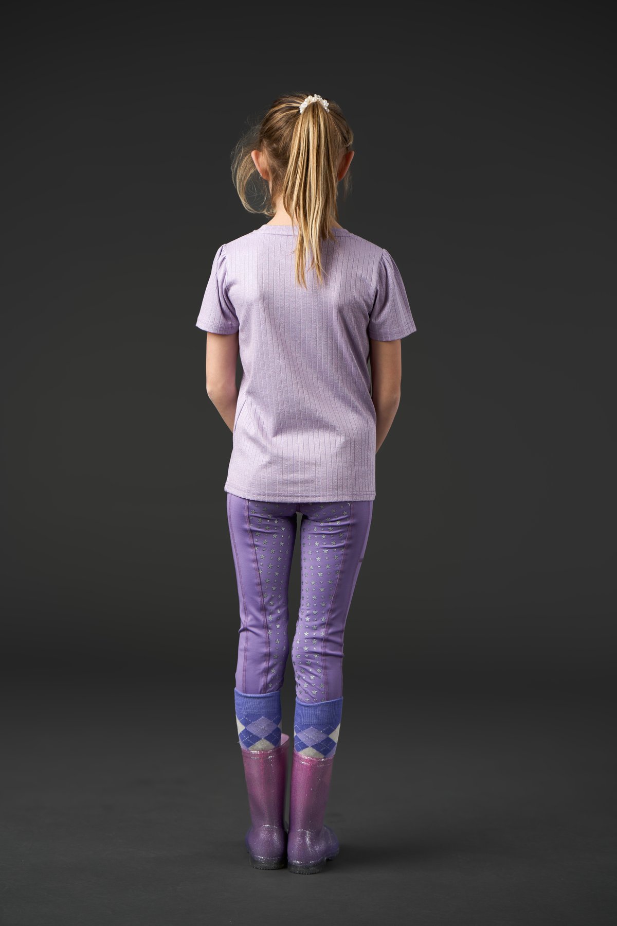 Equipage Alexi lyhythihainen ratsastus-T-paita lapsille Junior - Lavender - 5