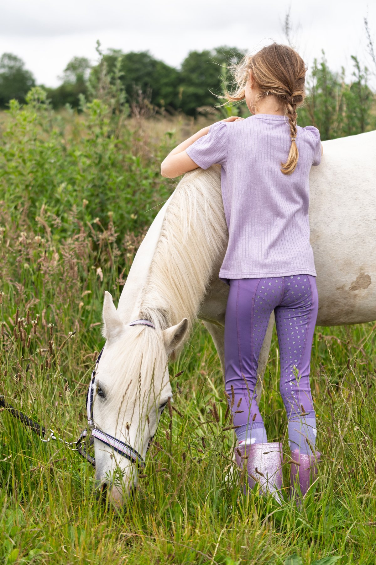 Equipage Alexi lyhythihainen ratsastus-T-paita lapsille Junior - Lavender - 7