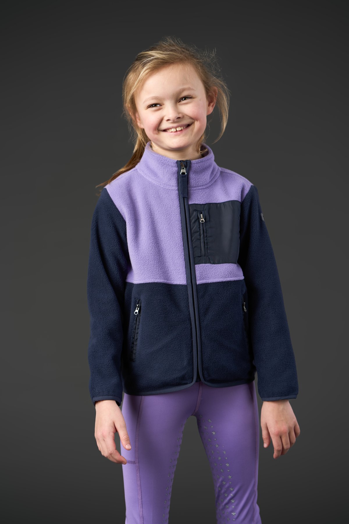 Equipage Allison fleece jacket for kids Junior - Aster Purple - 3