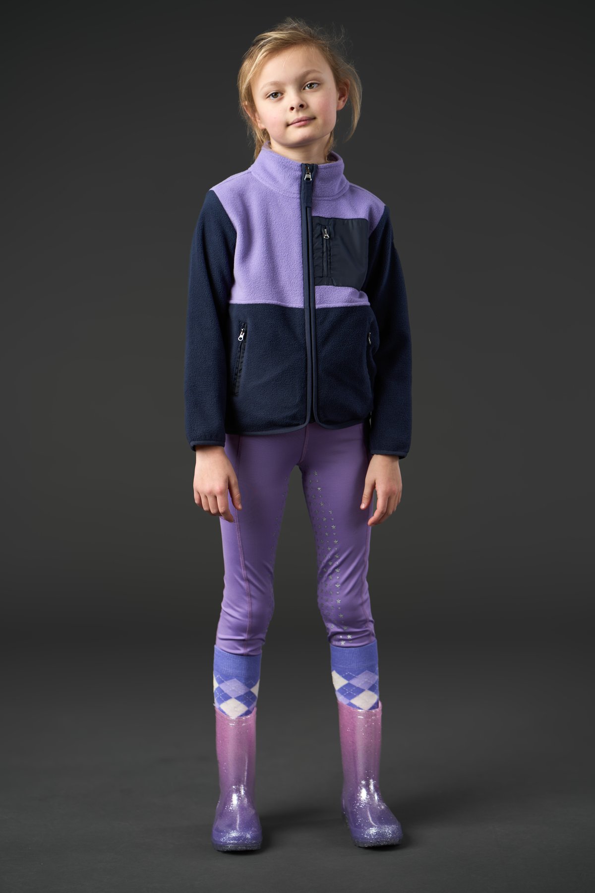 Equipage Allison fleece jacket for kids Junior - Aster Purple - 4