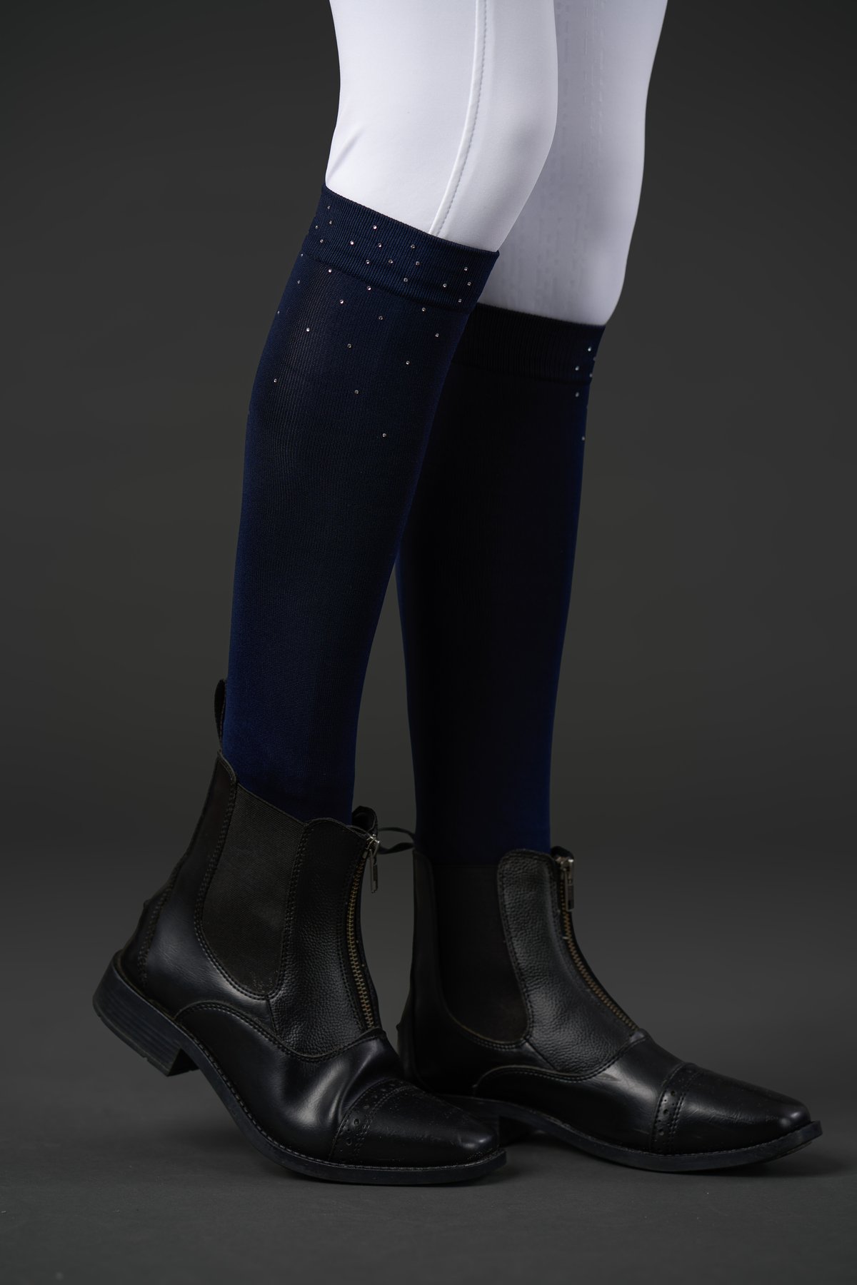 Equipage rhinestone riding socks - Navy - 2