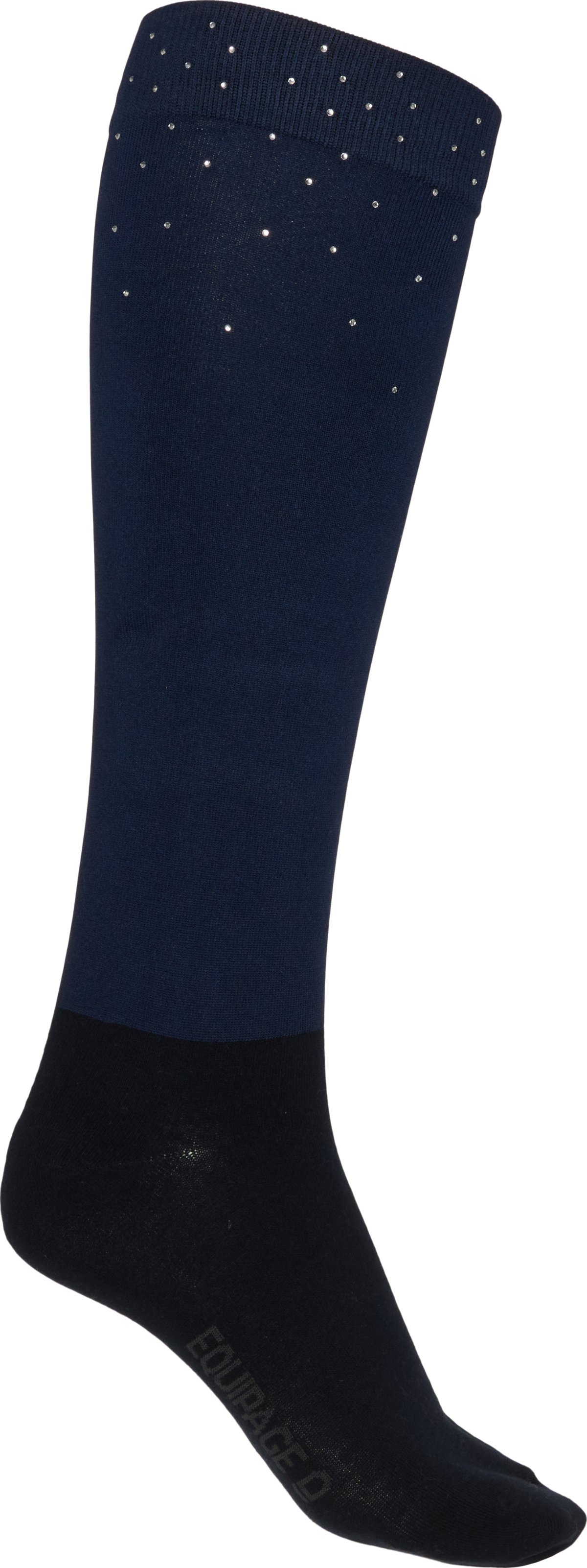 Equipage rhinestone riding socks - Navy