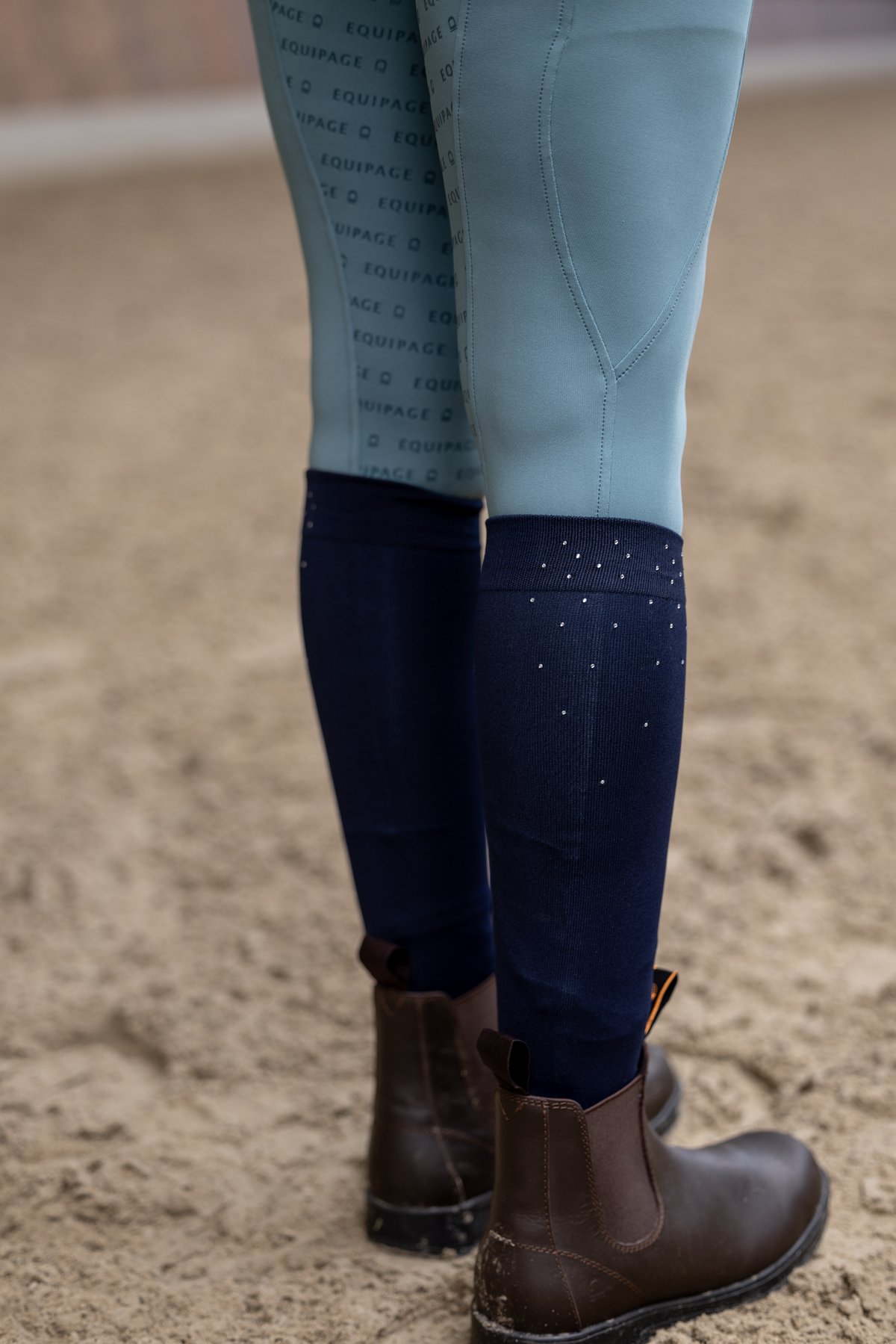 Equipage rhinestone riding socks - Navy - 3