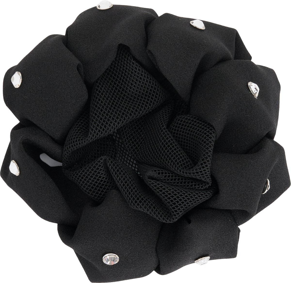 Equipage Astrid Hair Net with Rosette - Black