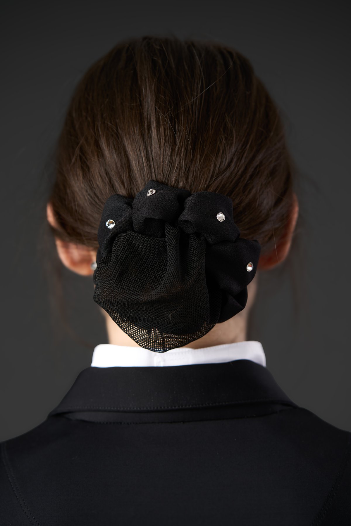 Equipage Astrid Hair Net with Rosette - Black - 2