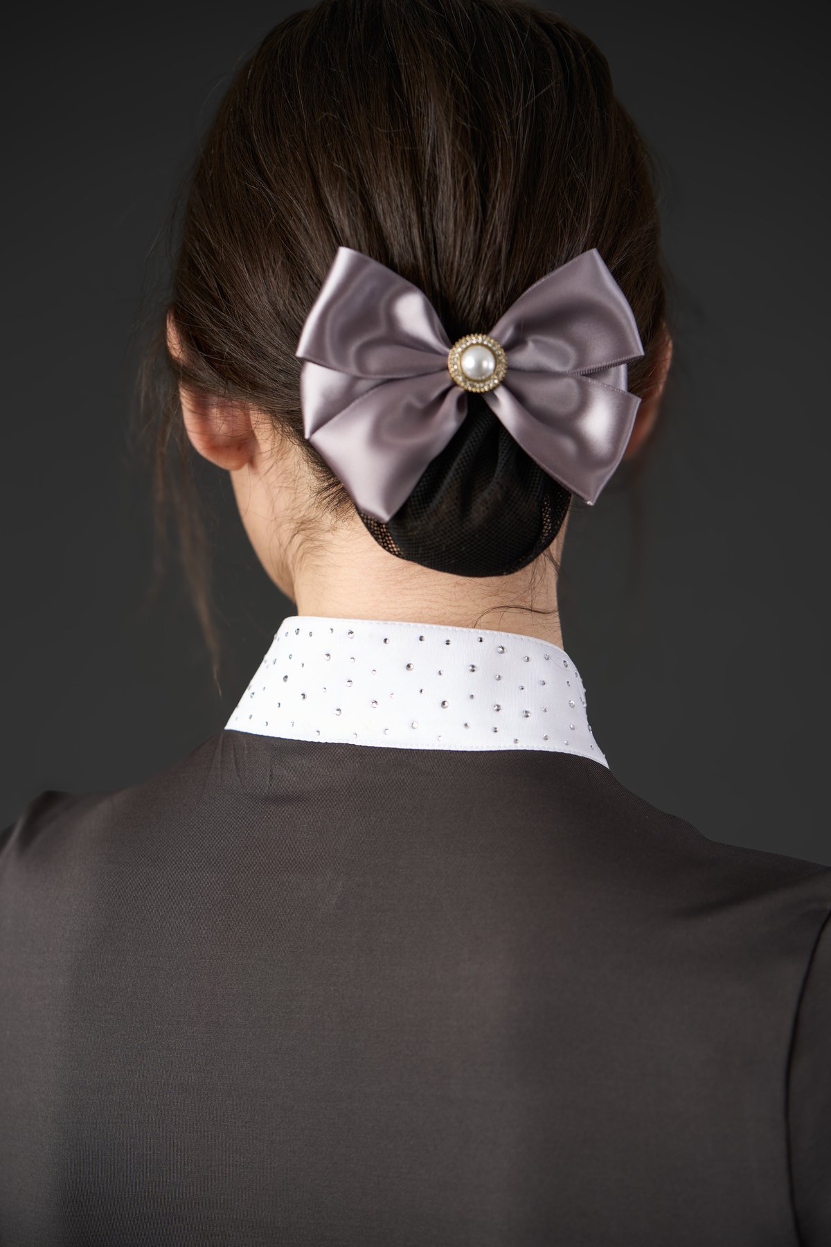Equipage Agnes Hair Net with Bow - Opal Gray - 3