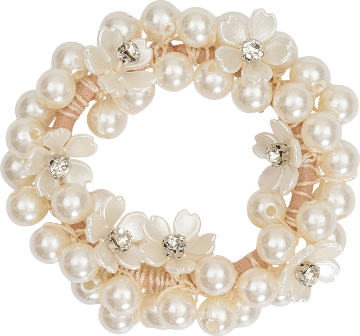 Equipage Abel pearl hair tie - Sandshell