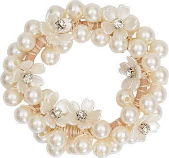 Equipage Abel pearl hair tie - Sandshell