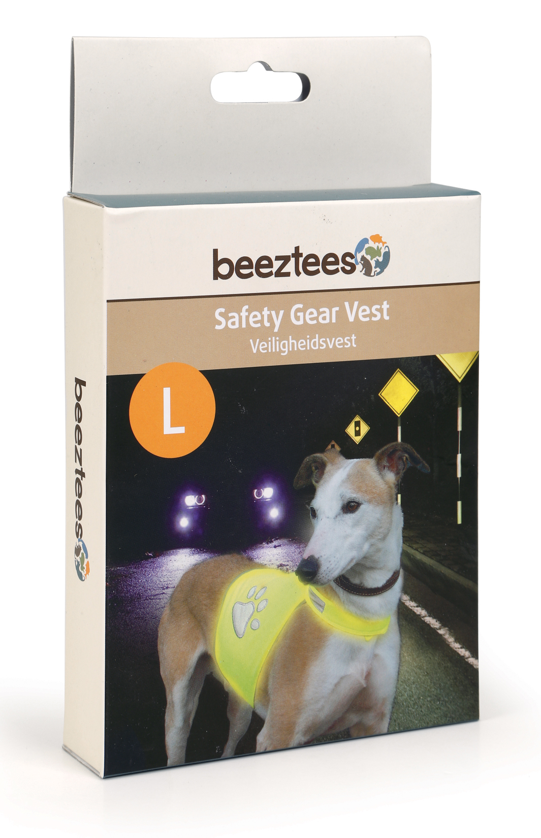 Beeztees Safety & reflective vest with pawprint - Yellow, S - 3