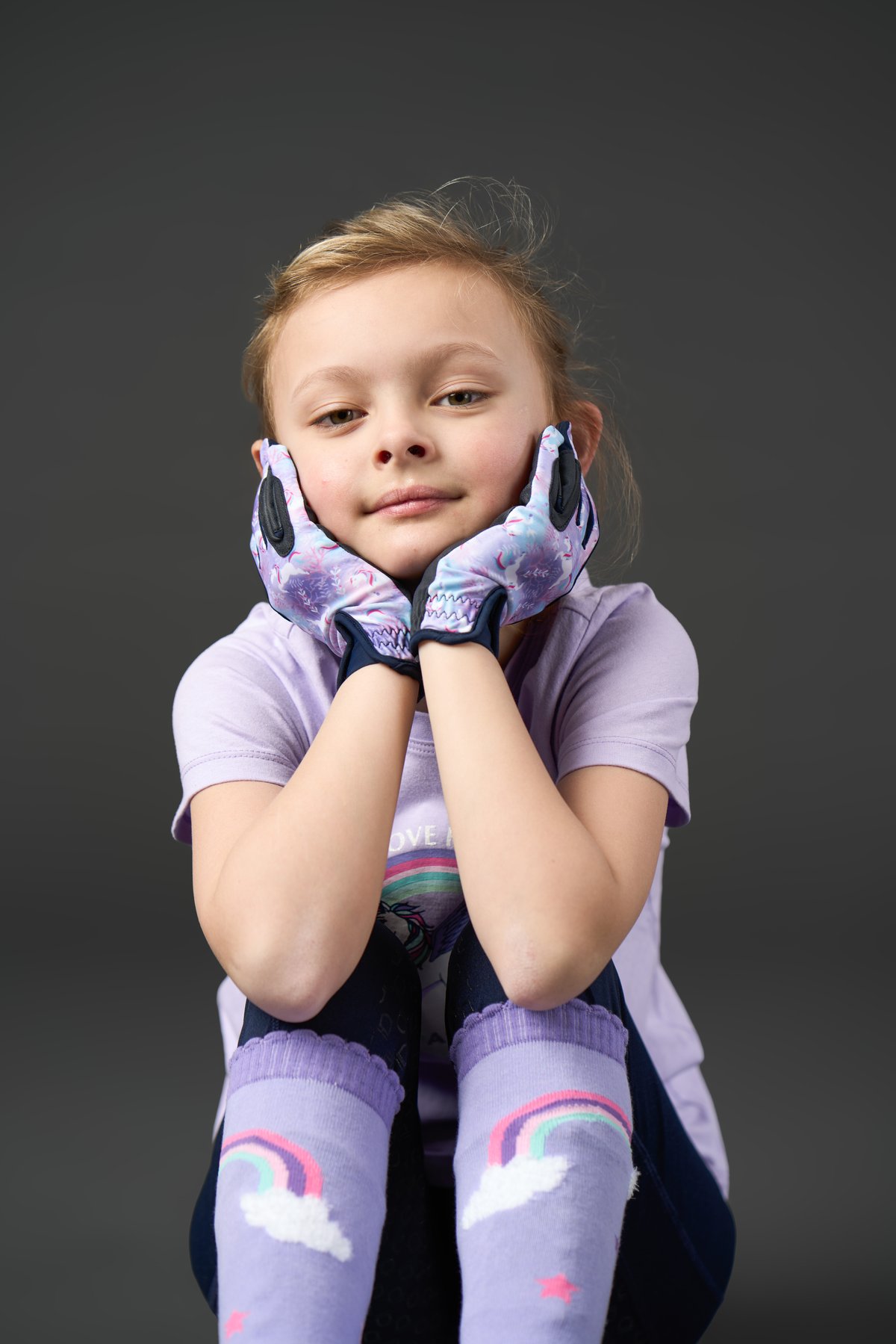 Equipage Arlo riding gloves for kids Junior - Lavender - 2