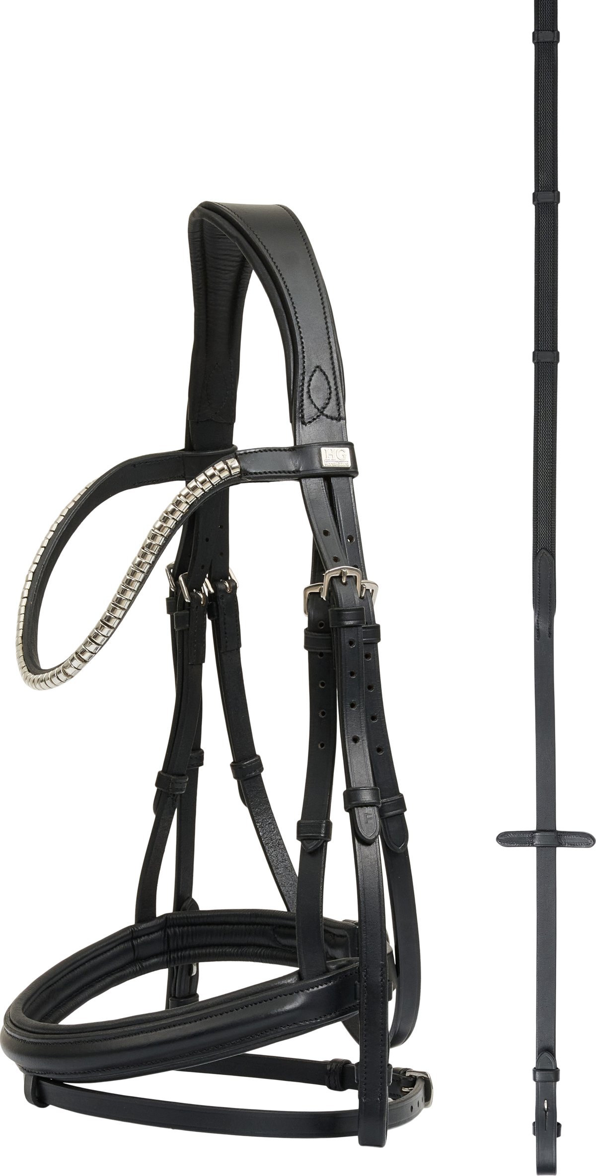 HorseGuard Horse Guard Emi 26.1 päitset yhdistetyllä nenäremmillä - Black