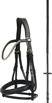 HorseGuard Horse Guard Emi 26.1 päitset yhdistetyllä nenäremmillä - Black