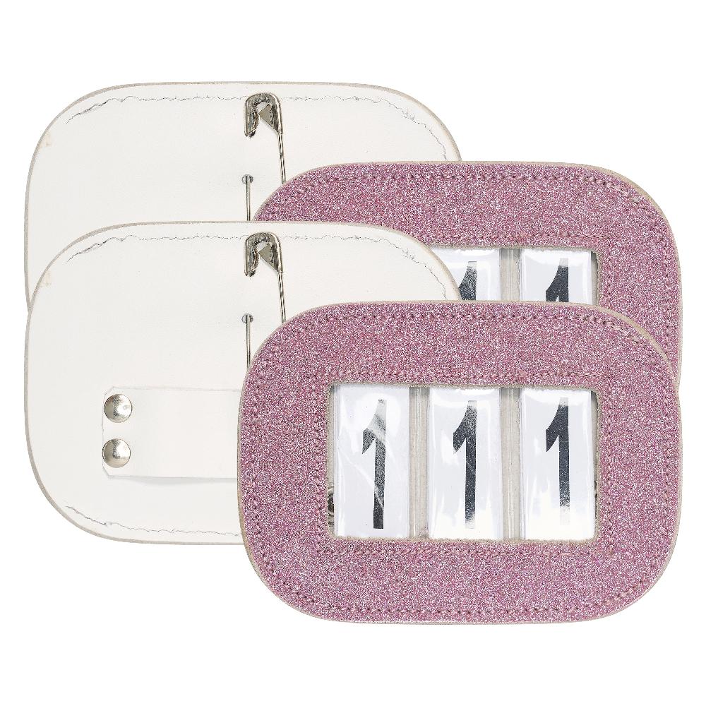 Imperial Riding Nummerlapp Tävling Glitter Square, 2 st (set) - Rosa