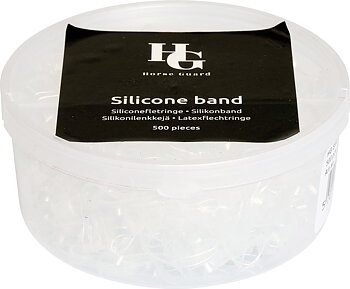 HorseGuard Silicone braiding bands, 500 pcs/can - Transparent