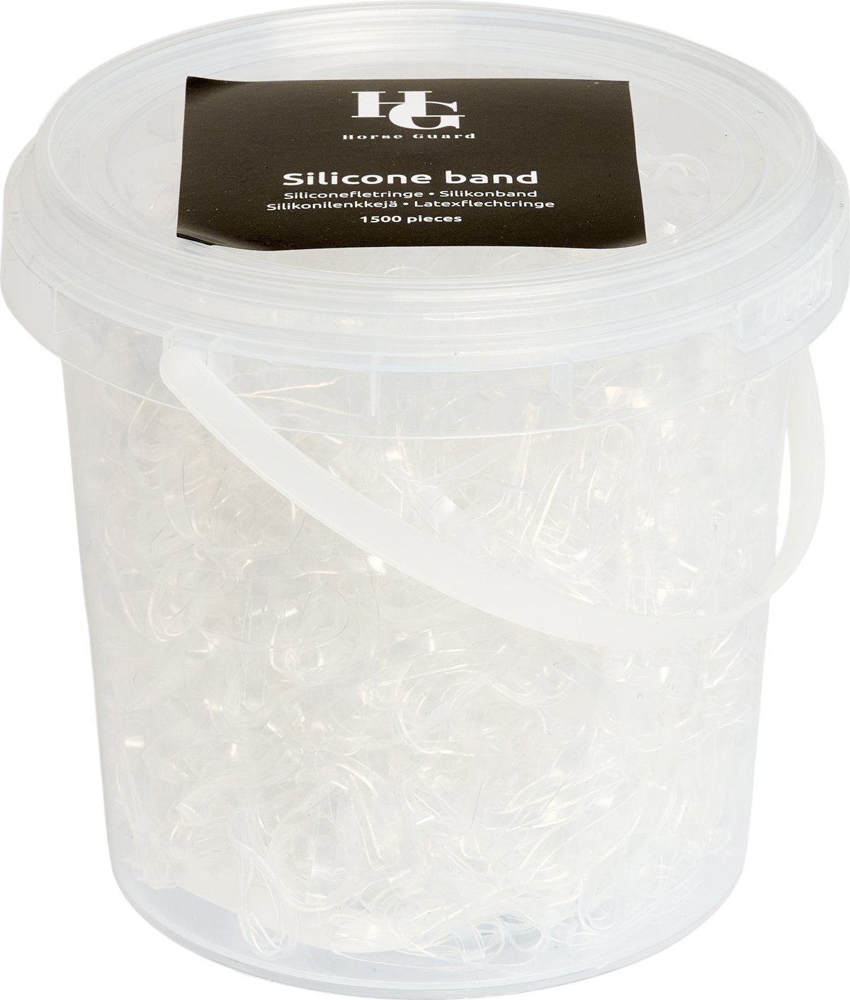 HorseGuard Silicone braiding bands, 1500 pcs/can - Transparent